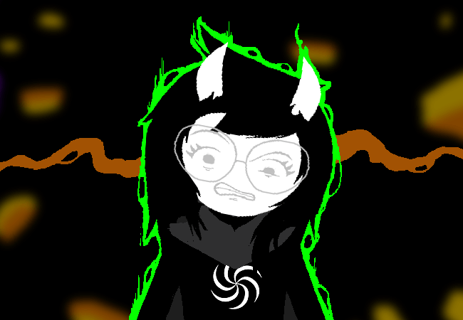 Condesce is using Vriska’s powers to control Jade. 